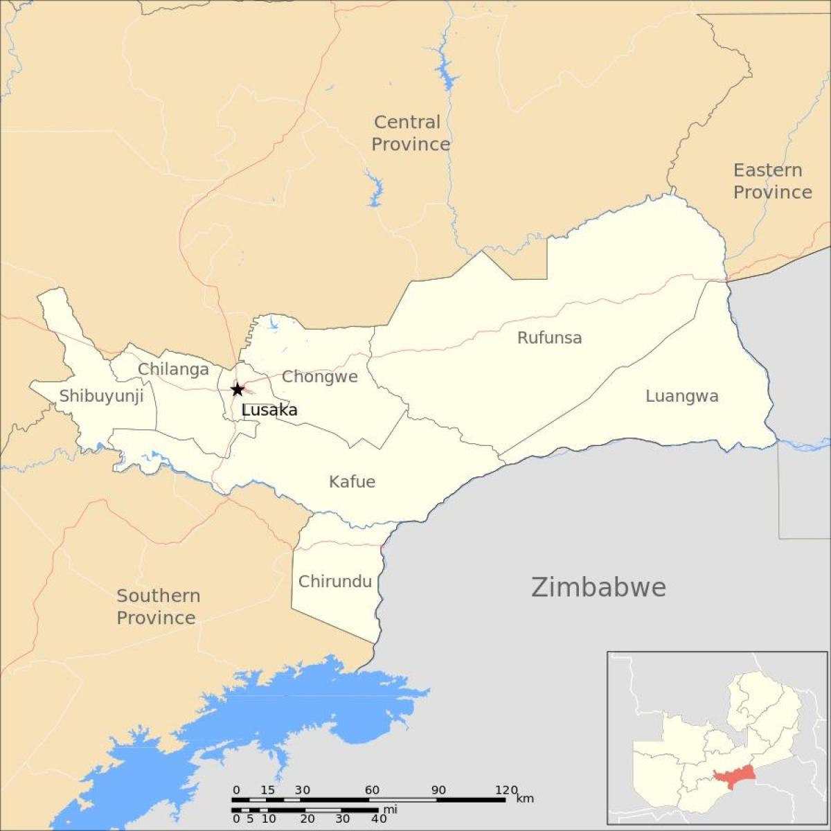 نقشہ کے lusaka زیمبیا